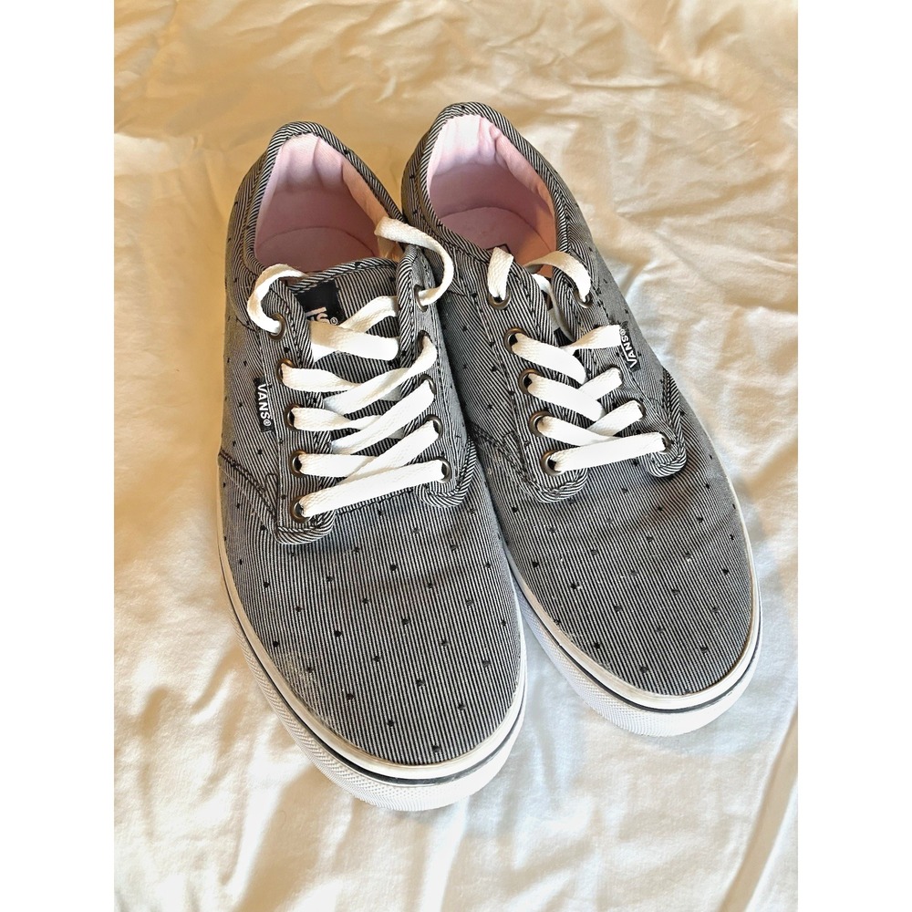 Vans Womens Sneakers 9.5 Atwood Low Sneaker Striped Polka Dot Grunge Skate